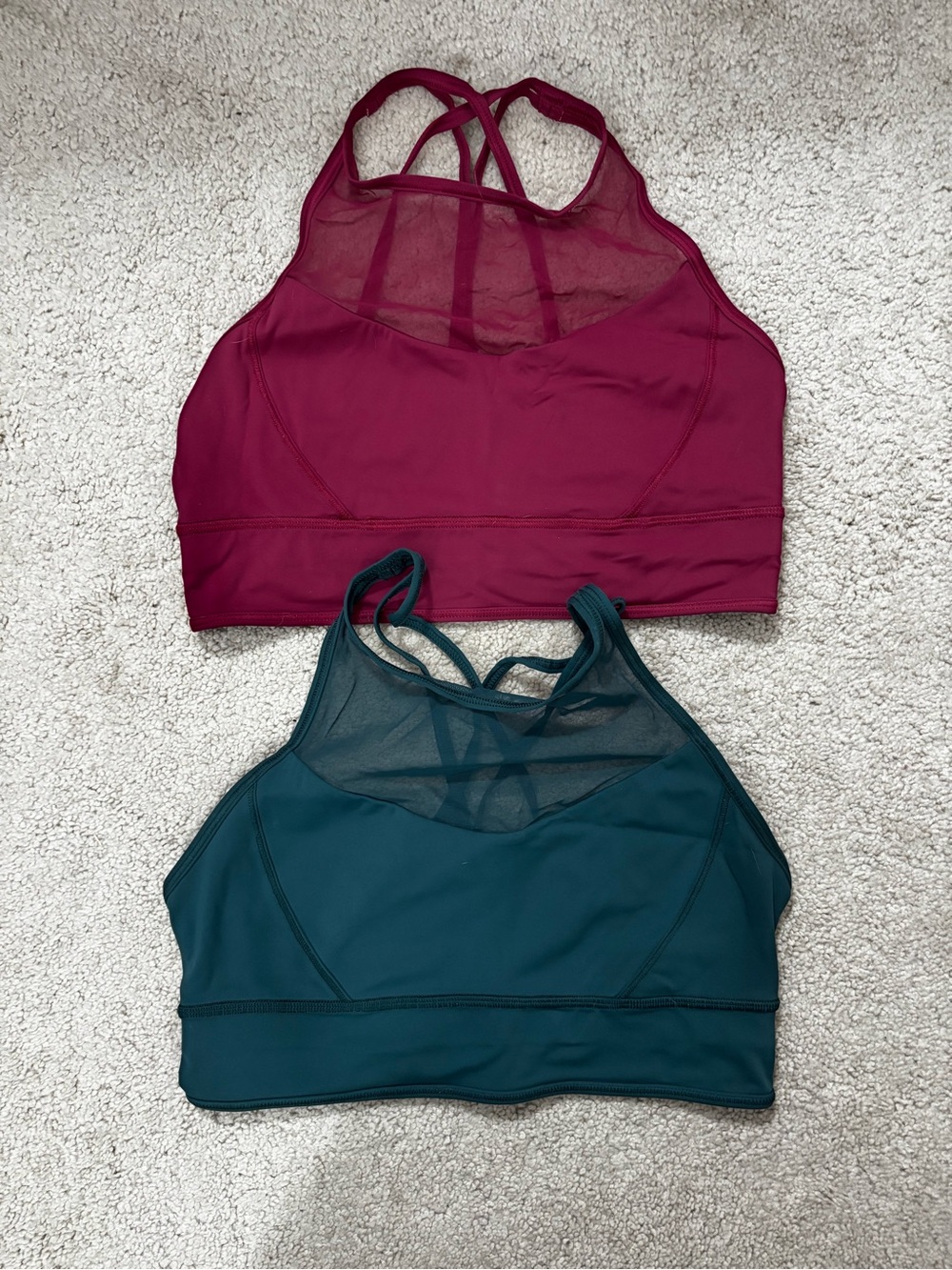 lululemon athletica High-Neck Mesh Sports Bralette — Burgundy & Teal